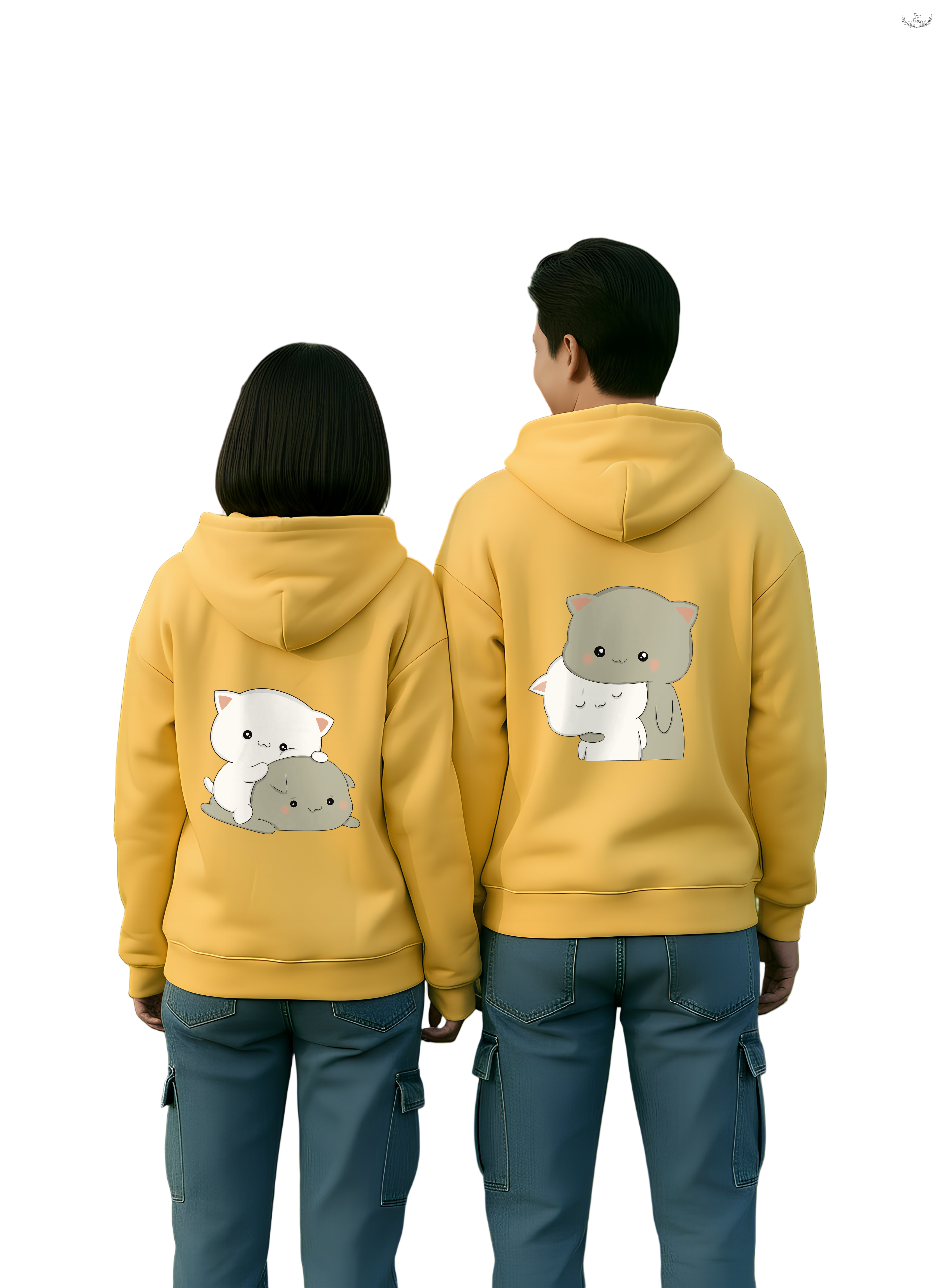 Bubu Dudu Plush Warm Heavyweight Cotton Fleece Oversized Couple Hoodie