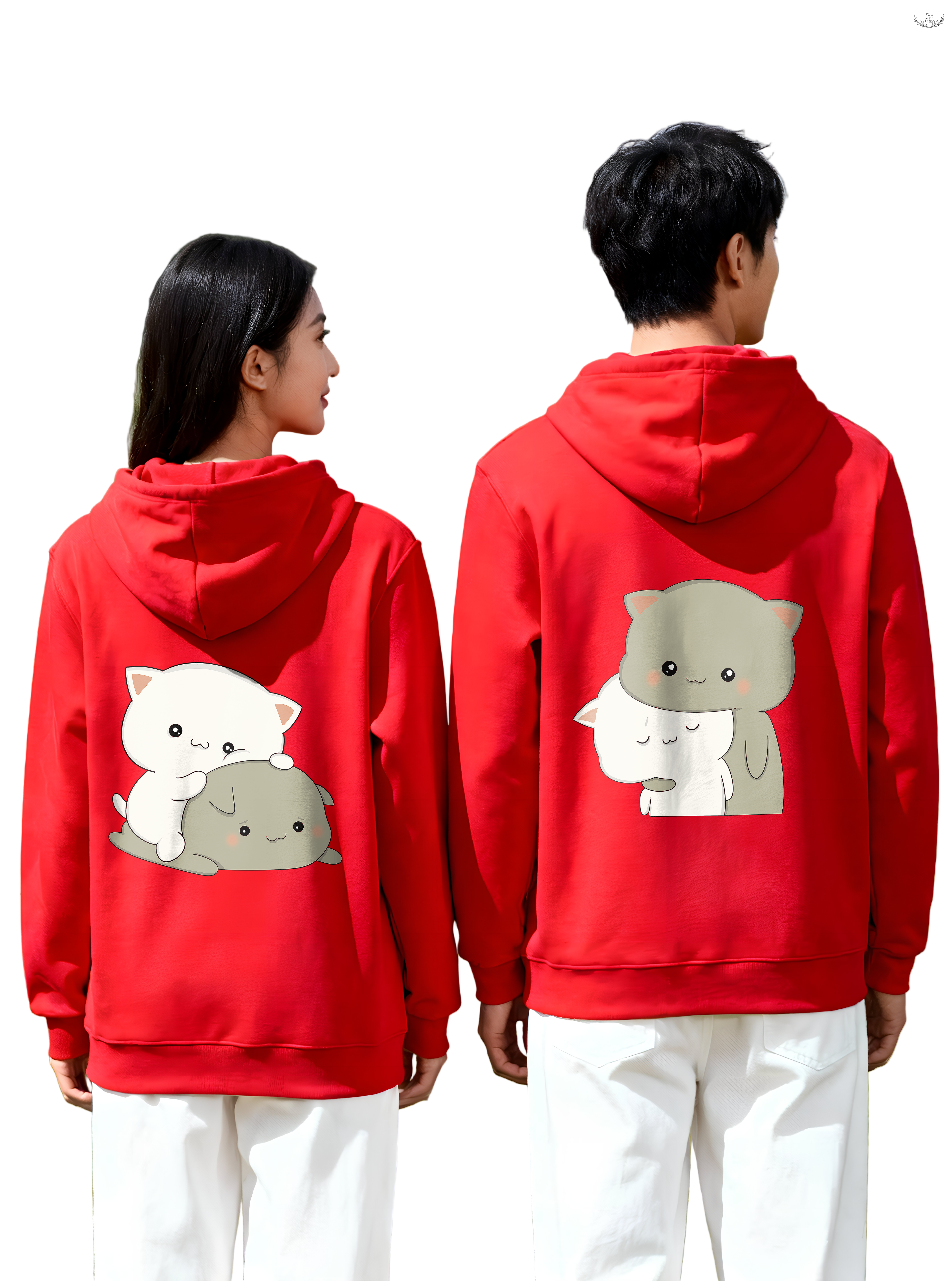 Bubu Dudu Plush Warm Heavyweight Cotton Fleece Oversized Couple Hoodie
