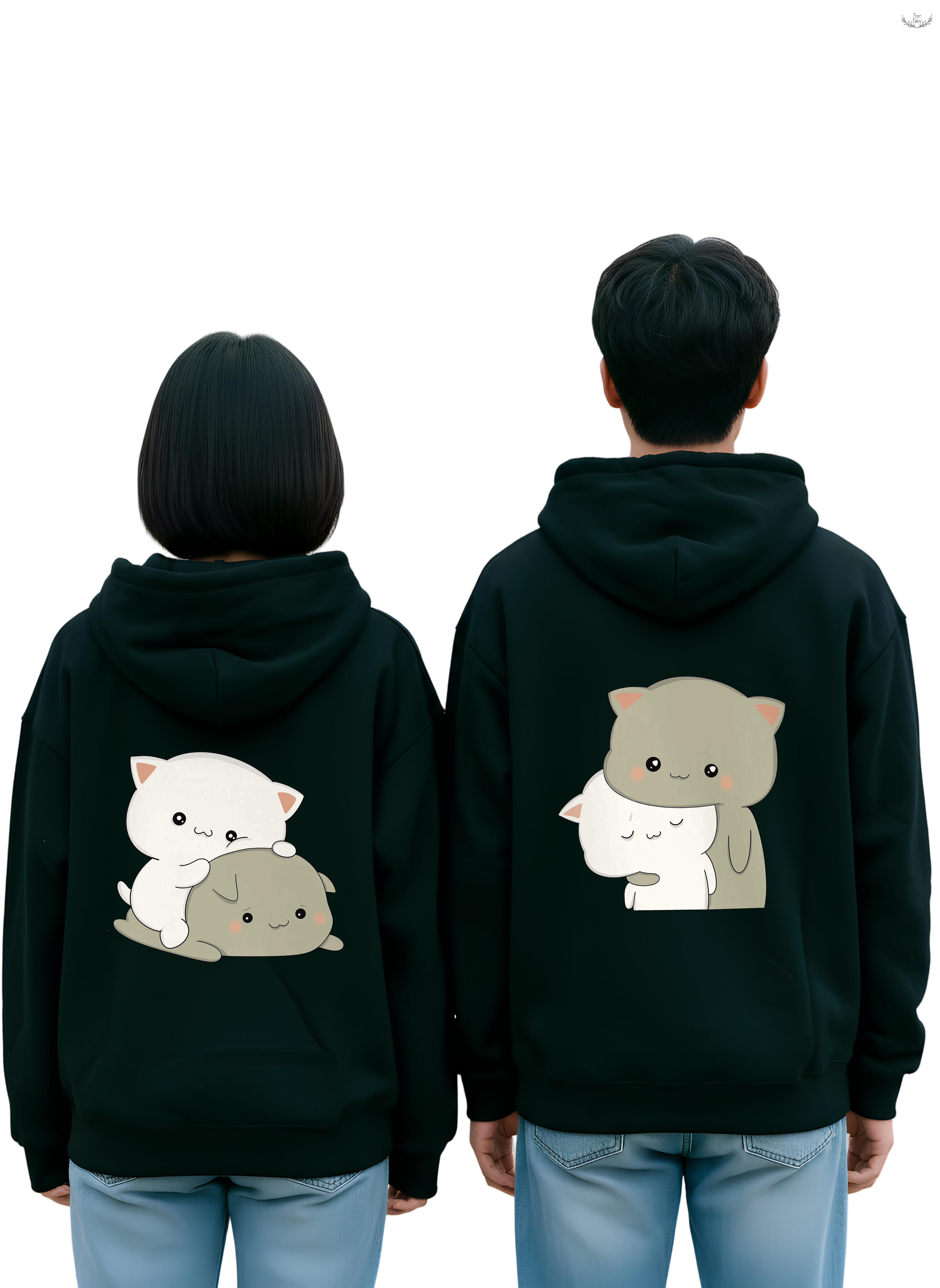 Bubu Dudu Plush Warm Heavyweight Cotton Fleece Oversized Couple Hoodie