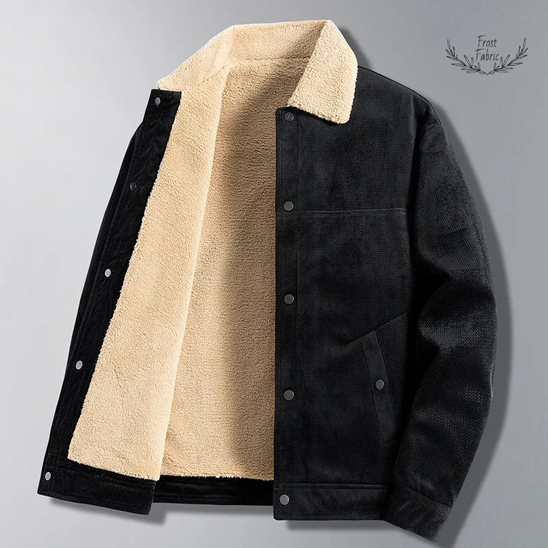 Chic Korean Style Men's Loose Cotton Jacket: Warm, Thickened, Single-Breasted, Long-Sleeve