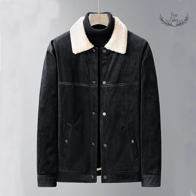 Chic Korean Style Men's Loose Cotton Jacket: Warm, Thickened, Single-Breasted, Long-Sleeve