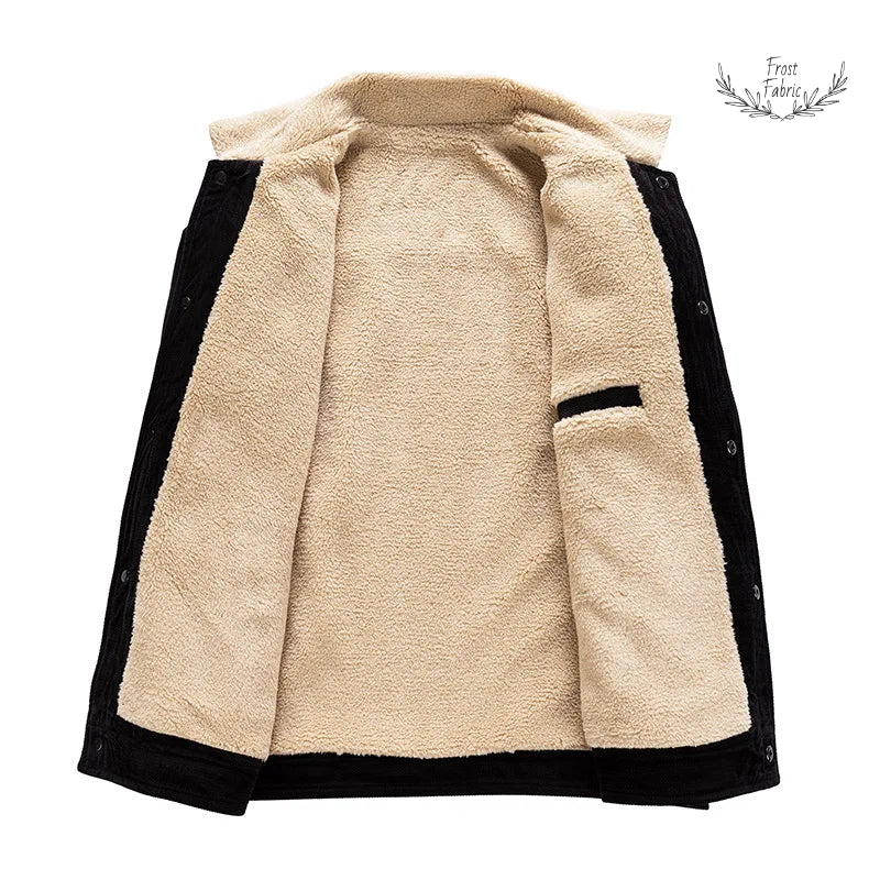 Chic Korean Style Men's Loose Cotton Jacket: Warm, Thickened, Single-Breasted, Long-Sleeve