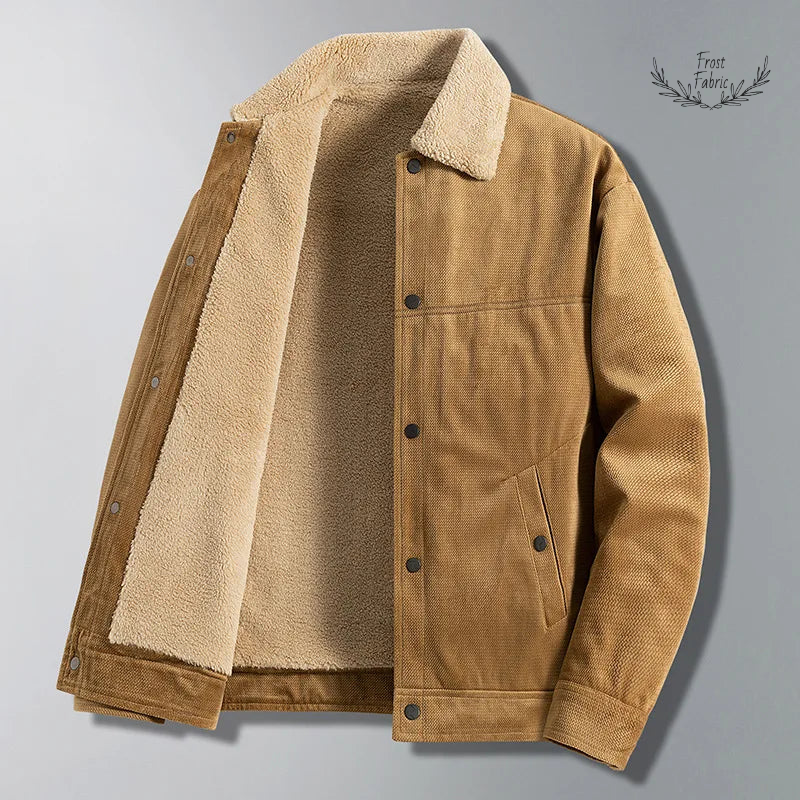Chic Korean Style Men's Loose Cotton Jacket: Warm, Thickened, Single-Breasted, Long-Sleeve