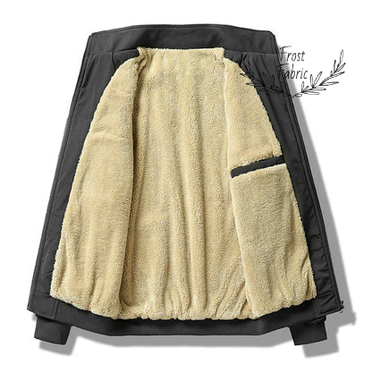 Cozy Black Thermal Fleece-Lined Bomber Jacket for Ultimate Winter Warmth