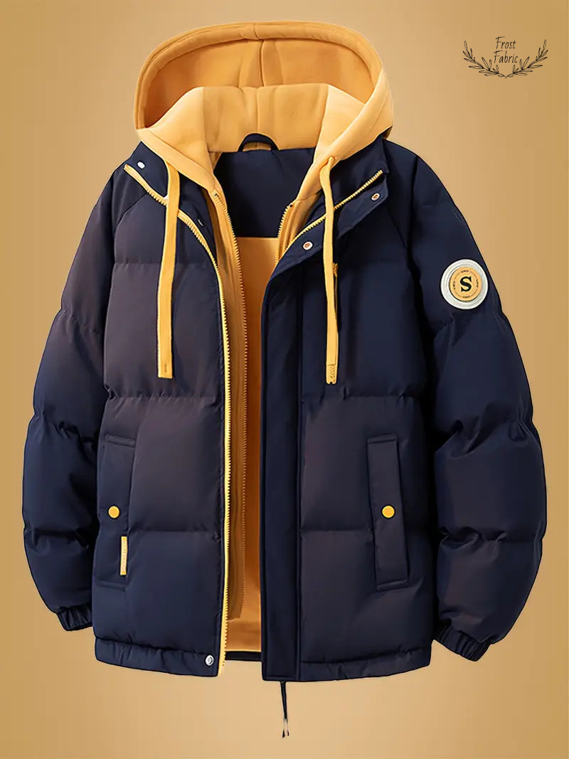 Cozy Dual-Layer Puffer Jacket with Fleece Hoodie, Insulated, Windproof, Multi-Pocket Design