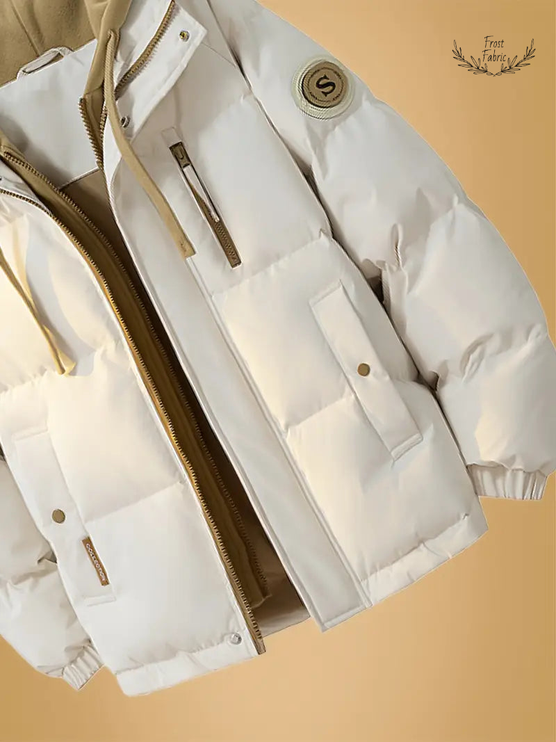 Cozy Dual-Layer Puffer Jacket with Fleece Hoodie, Insulated, Windproof, Multi-Pocket Design