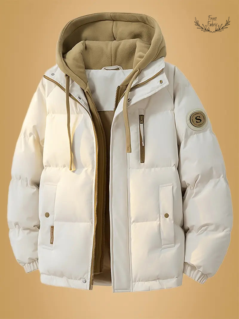 Cozy Dual-Layer Puffer Jacket with Fleece Hoodie, Insulated, Windproof, Multi-Pocket Design