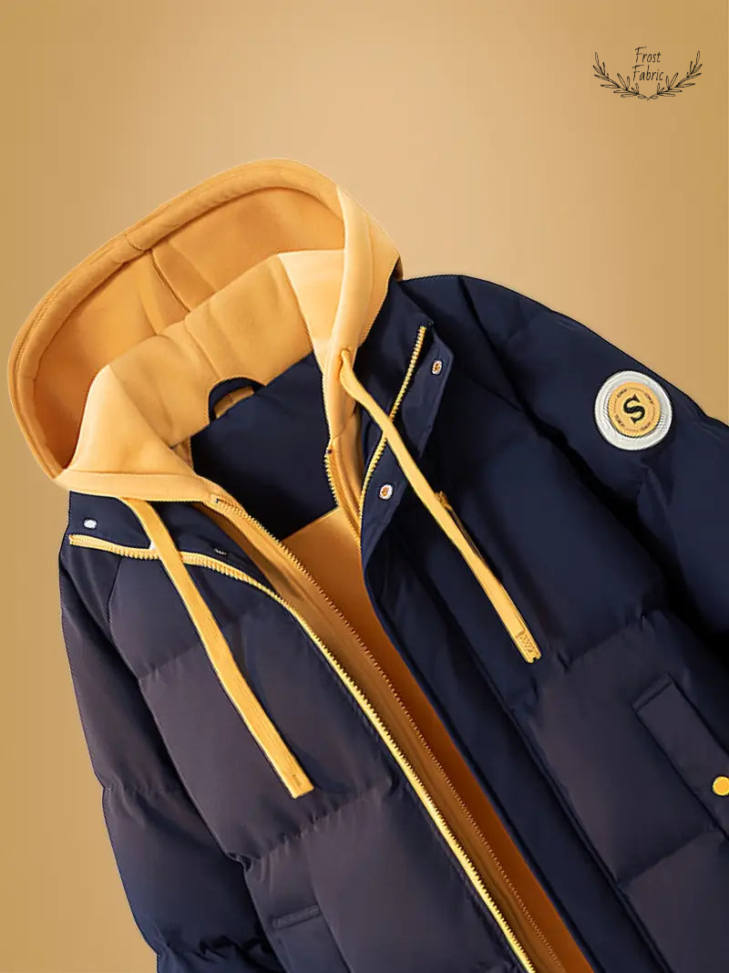 Cozy Dual-Layer Puffer Jacket with Fleece Hoodie, Insulated, Windproof, Multi-Pocket Design