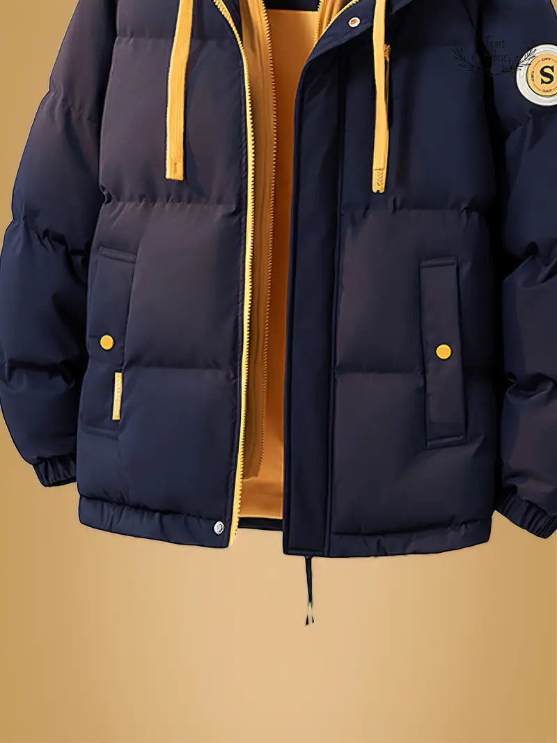 Cozy Dual-Layer Puffer Jacket with Fleece Hoodie, Insulated, Windproof, Multi-Pocket Design