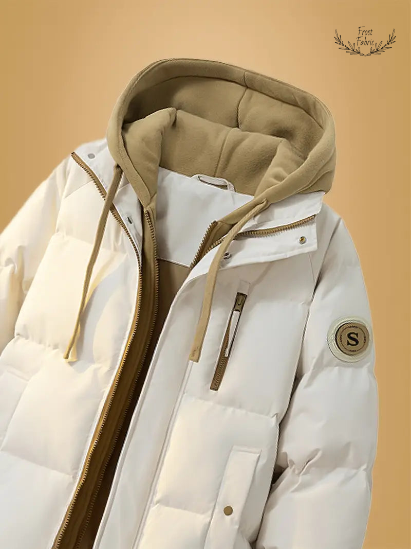 Cozy Dual-Layer Puffer Jacket with Fleece Hoodie, Insulated, Windproof, Multi-Pocket Design