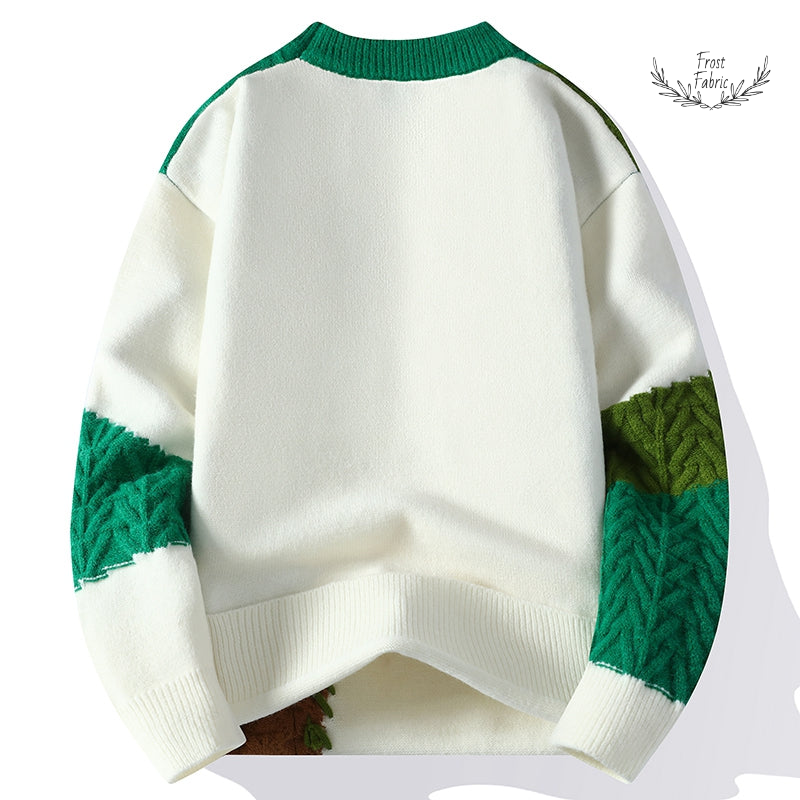 Cozy Patchwork Knit Colorblock Sweater for Men & Women - Autumn Streetwear Style