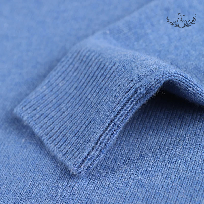 Luxurious Cashmere Wool Half-High Neck Pullover Sweater for Men 鈥 Premium Winter Warmth