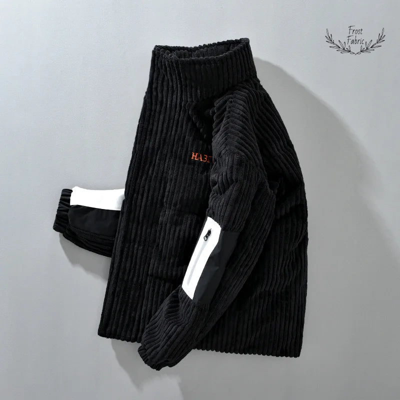 Luxurious Plush Ribbed Fleece Jacket - Cozy Warmth, Ice White Streetwear Style