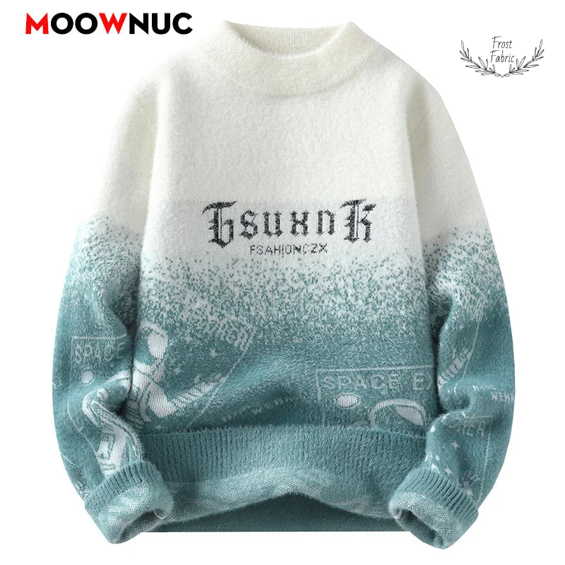Men's Autumn Fashion Knit Pullover Sweater - Warm Casual Solid Streetwear Sweatshirt