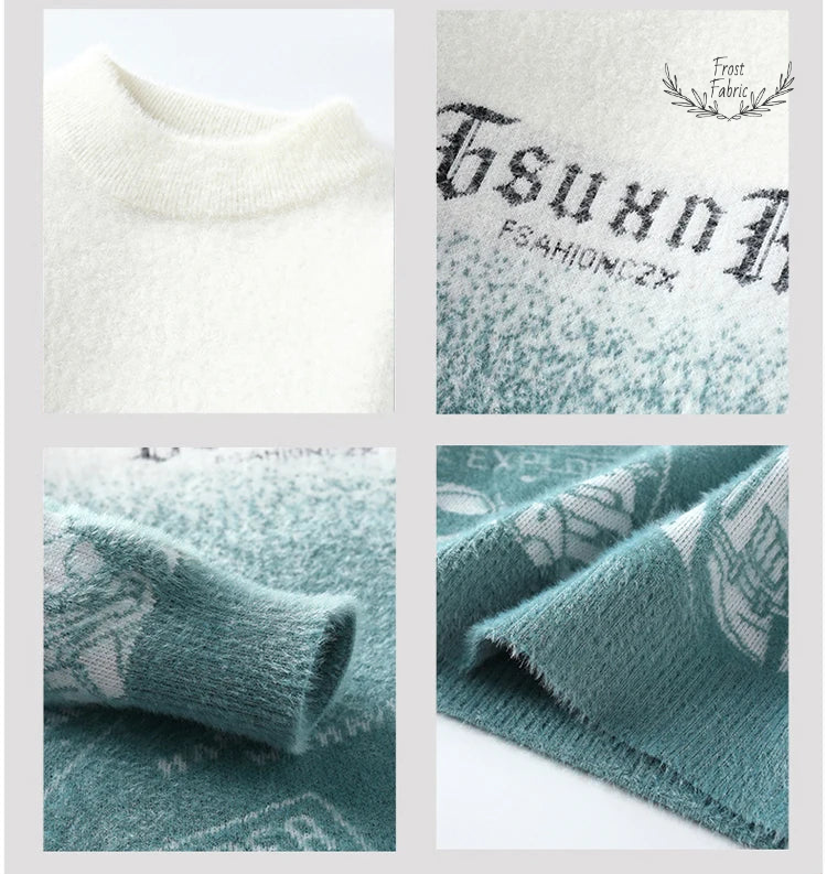 Men's Autumn Fashion Knit Pullover Sweater - Warm Casual Solid Streetwear Sweatshirt
