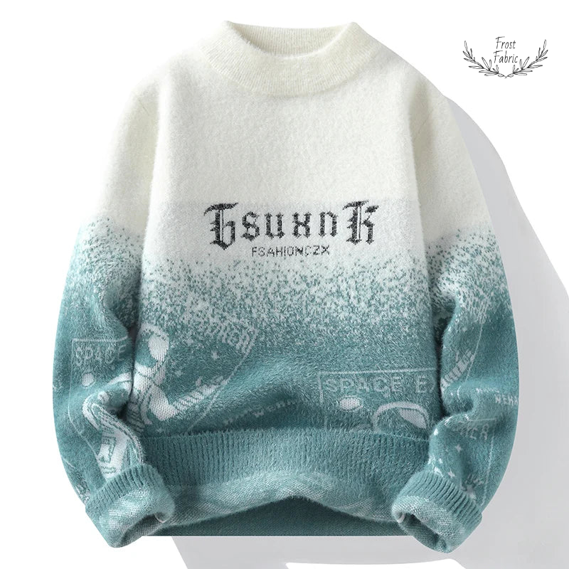 Men's Autumn Fashion Knit Pullover Sweater - Warm Casual Solid Streetwear Sweatshirt
