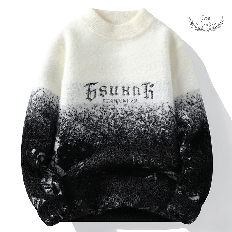 Men's Autumn Fashion Knit Pullover Sweater - Warm Casual Solid Streetwear Sweatshirt