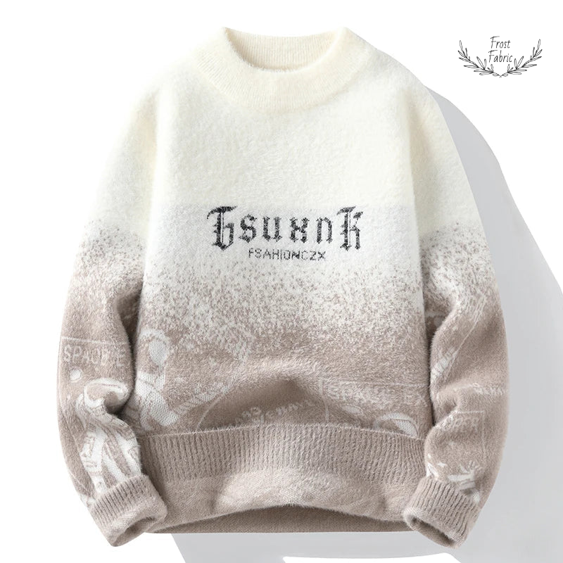 Men's Autumn Fashion Knit Pullover Sweater - Warm Casual Solid Streetwear Sweatshirt