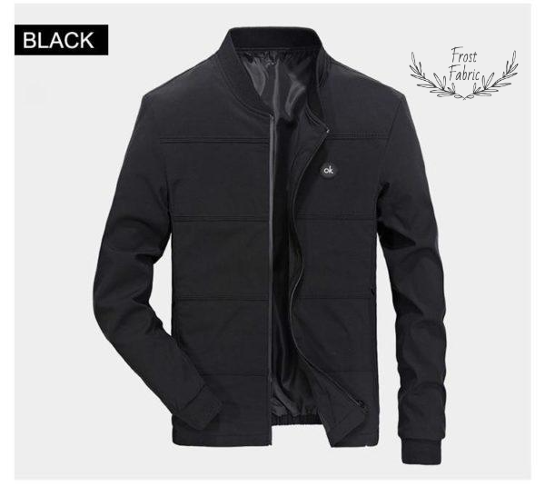 Men's Black Lightweight Bomber Jacket: Modern Minimalist Style, Versatile All-Season Comfort