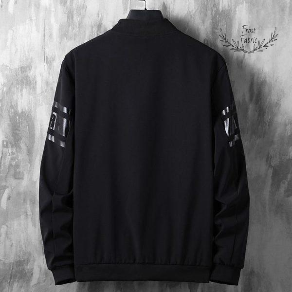Men's Black Minimalist Streetwear Bomber Jacket - Lightweight Urban Windbreaker