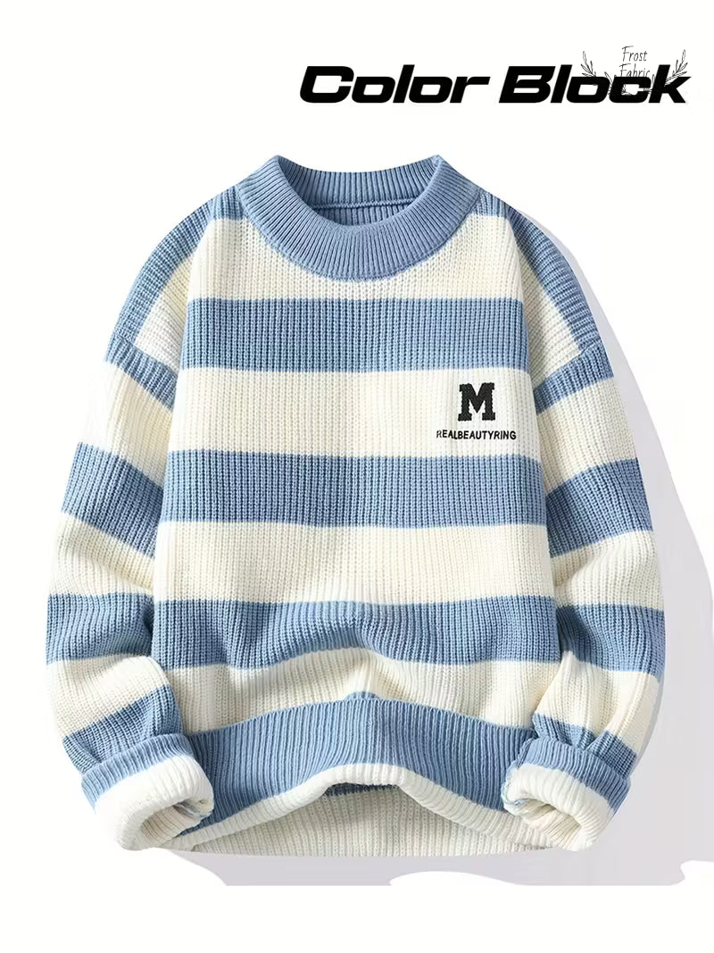 Frost & Fabric Men's Bold Street Knit Pullover: Modern Warmth, Effortless Cool Style