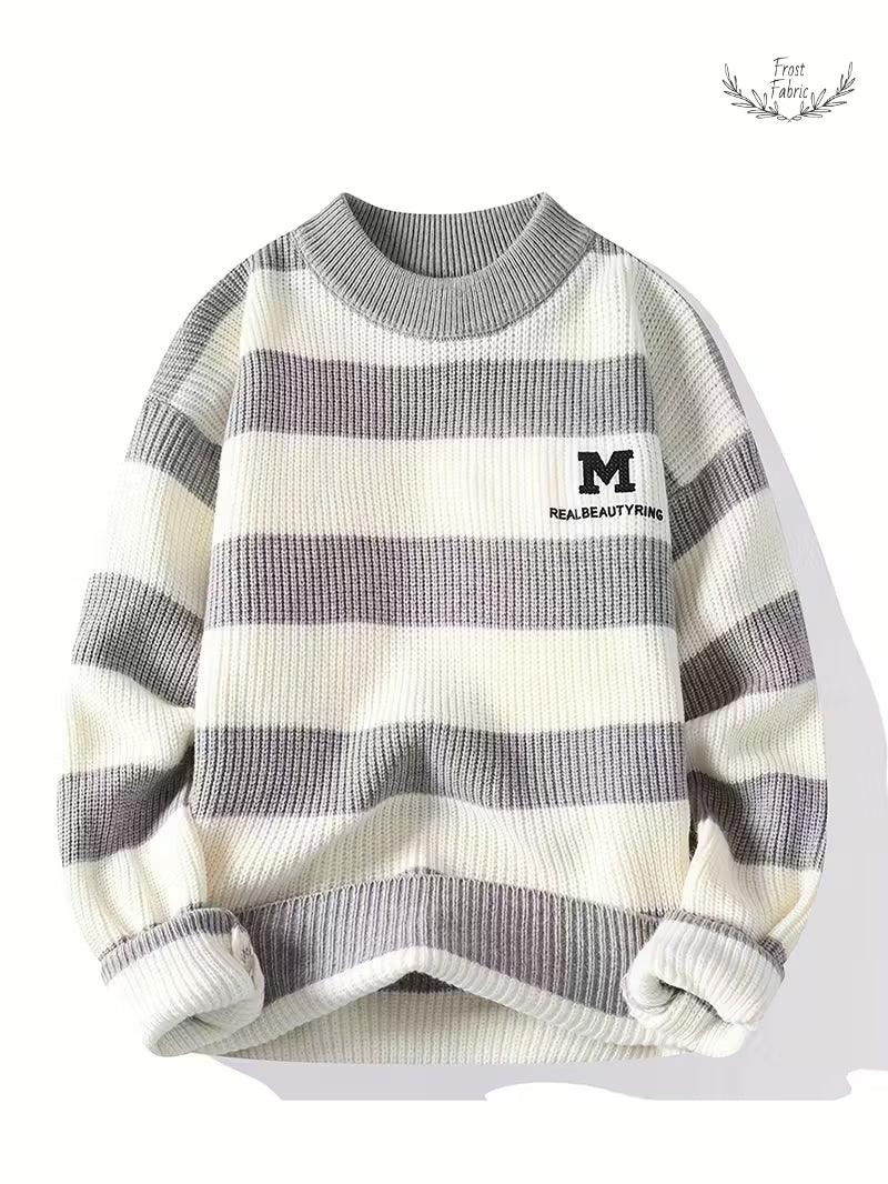 Frost & Fabric Men's Bold Street Knit Pullover: Modern Warmth, Effortless Cool Style