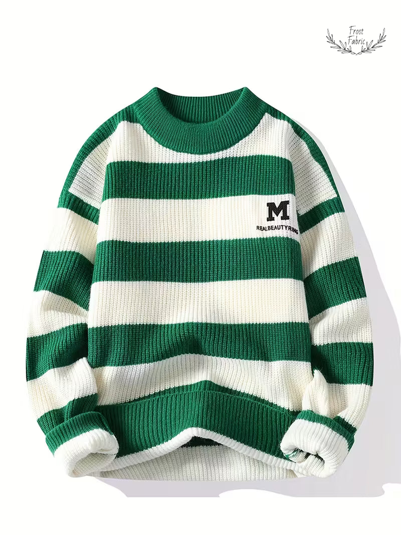 Frost & Fabric Men's Bold Street Knit Pullover: Modern Warmth, Effortless Cool Style