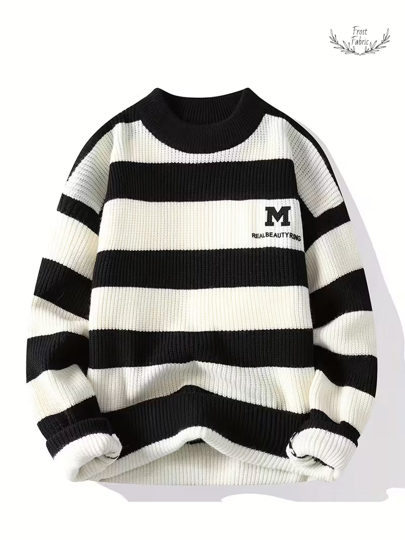 Frost & Fabric Men's Bold Street Knit Pullover: Modern Warmth, Effortless Cool Style