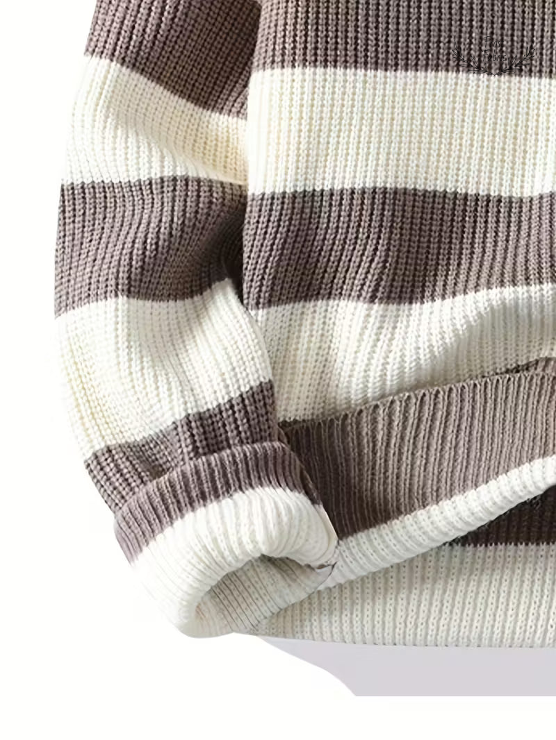 Frost & Fabric Men's Bold Street Knit Pullover: Modern Warmth, Effortless Cool Style