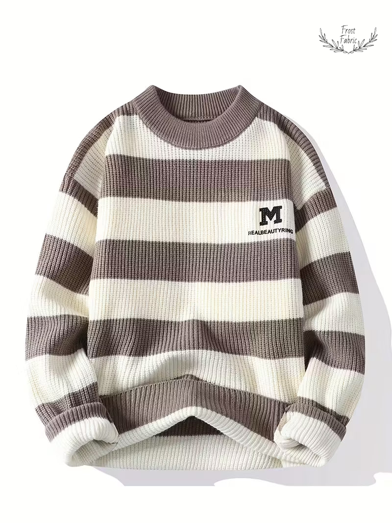 Frost & Fabric Men's Bold Street Knit Pullover: Modern Warmth, Effortless Cool Style