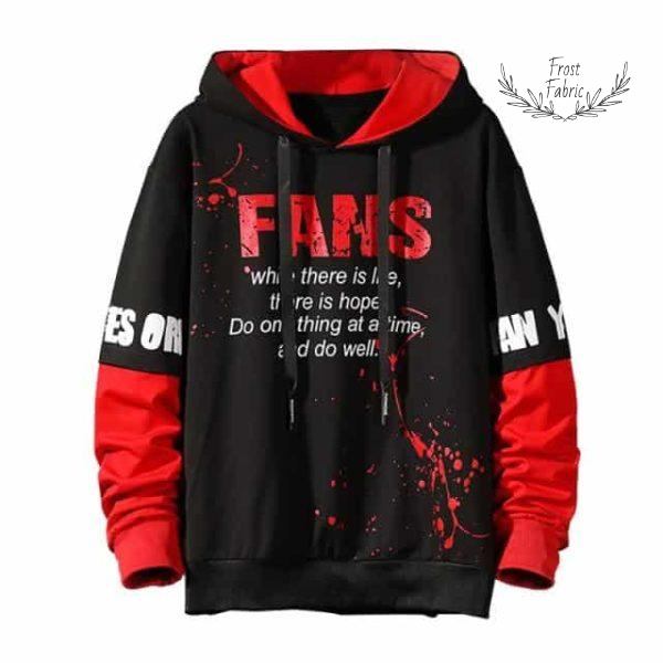Men's Bold Two-Tone Streetwear Hoodie - Paint Splatter Graphic Pullover