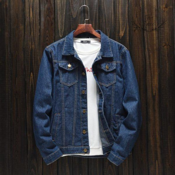 Men's Classic Blue Denim Jacket - Durable Casual Streetwear Jean Coat
