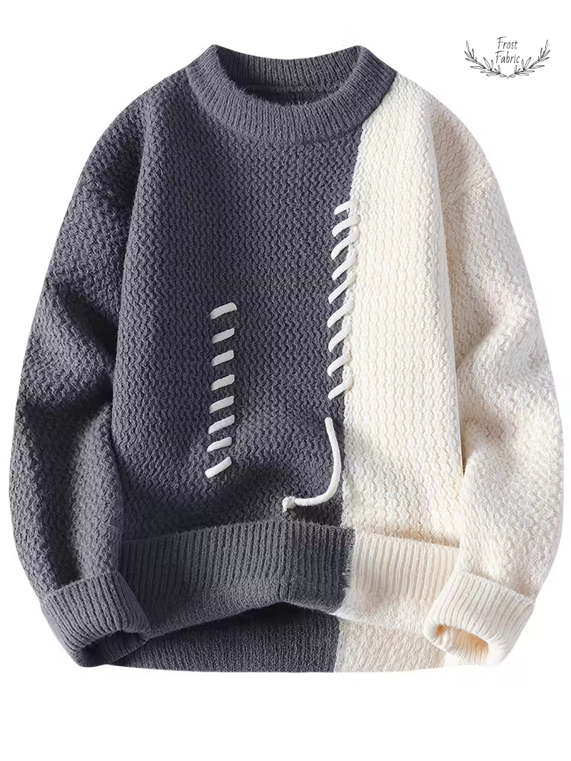 Frost & Fabric Men's Classic Knit Pullover Sweater - Cozy Warmth, Effortless Style