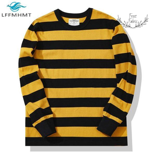 Men's Classic Striped Long Sleeve Crewneck Tee: Comfortable, Versatile Casual Shirt