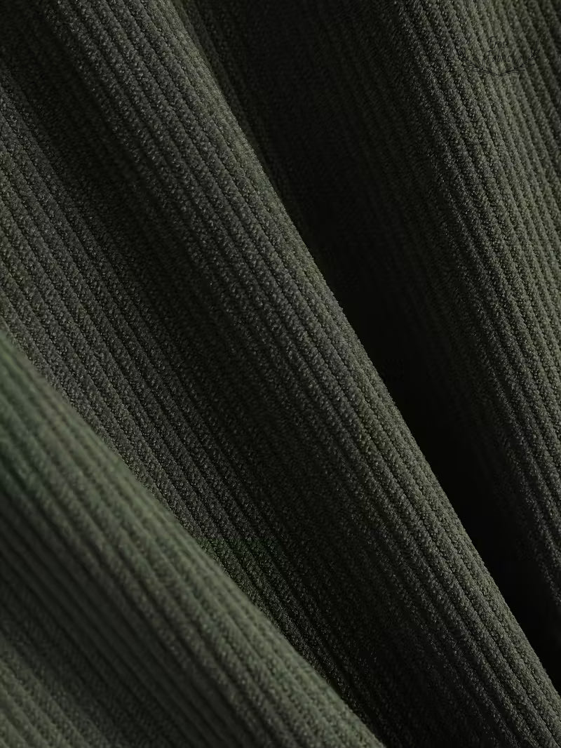 Frost & Fabric Men's Corduroy Textured Hooded Zip Jacket 鈥 Stylish All-Season Outerwear