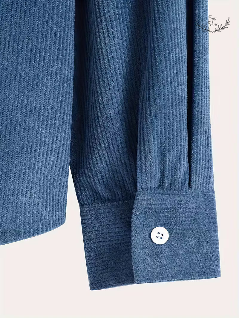 Frost & Fabric Men's Corduroy Textured Hooded Zip Jacket 鈥 Stylish All-Season Outerwear