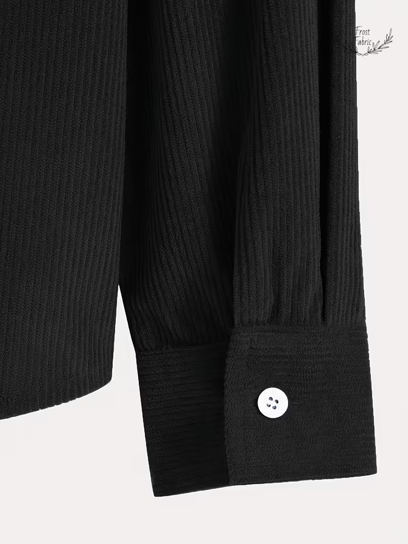 Frost & Fabric Men's Corduroy Textured Hooded Zip Jacket 鈥 Stylish All-Season Outerwear