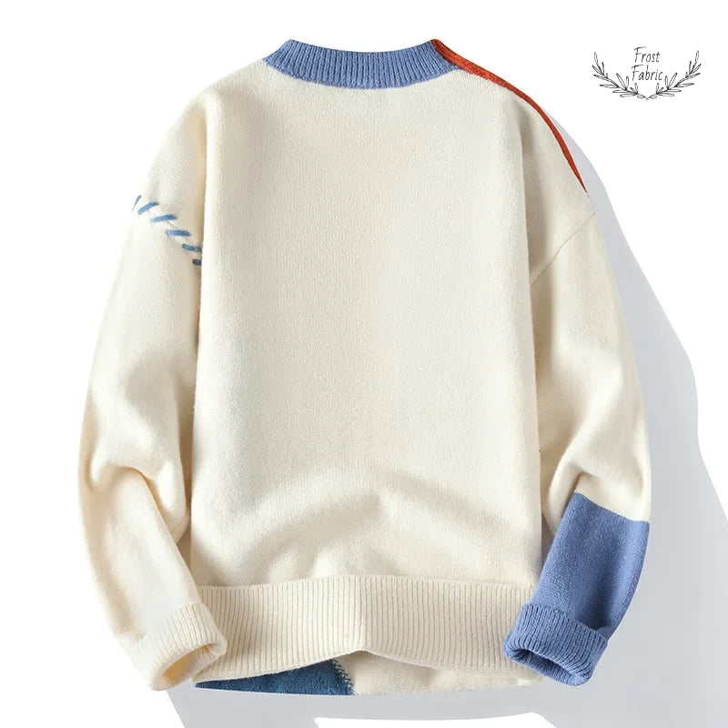 Men's Cozy Knit Crew Neck Sweater: Stylish Casual Winter Pullover