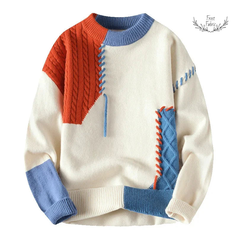 Men's Cozy Knit Crew Neck Sweater: Stylish Casual Winter Pullover