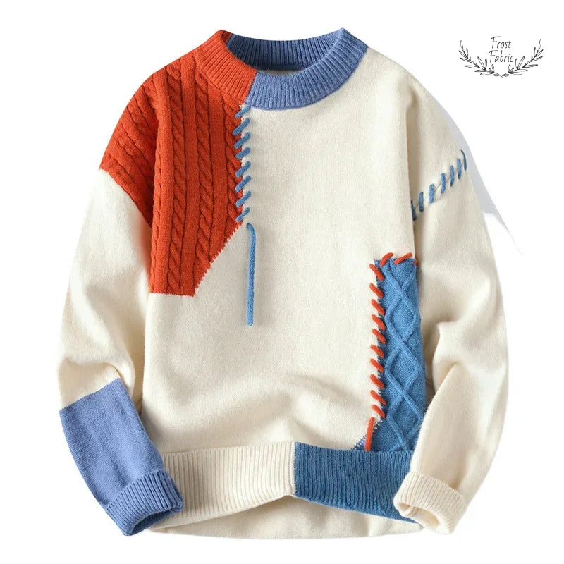 Men's Cozy Knit Crew Neck Sweater: Stylish Casual Winter Pullover