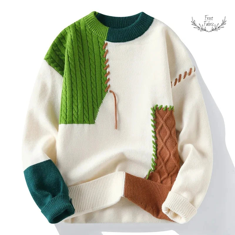 Men's Cozy Knit Crew Neck Sweater: Stylish Casual Winter Pullover