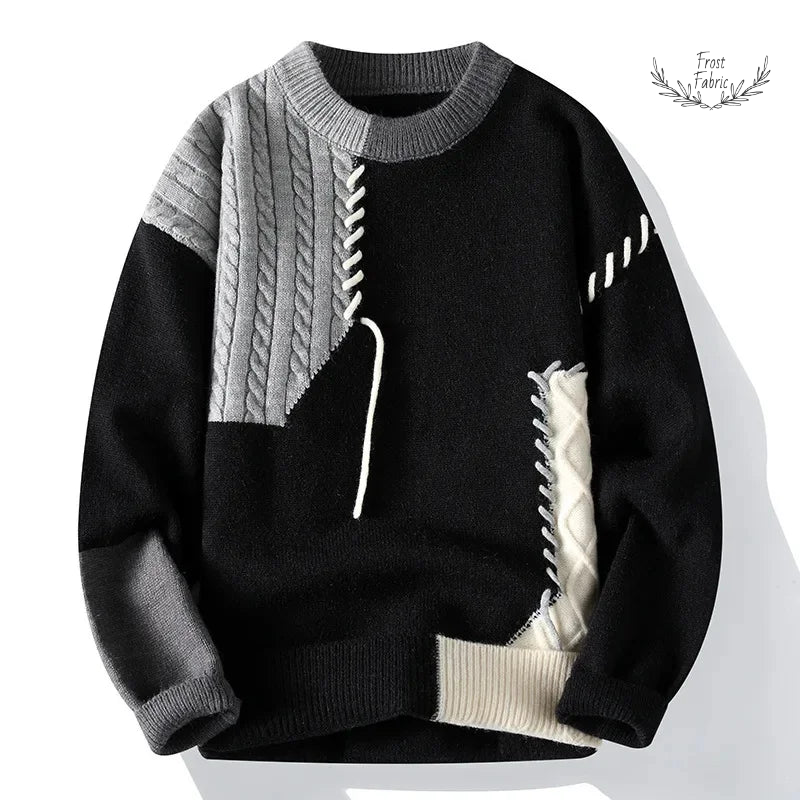 Men's Cozy Knit Crew Neck Sweater: Stylish Casual Winter Pullover
