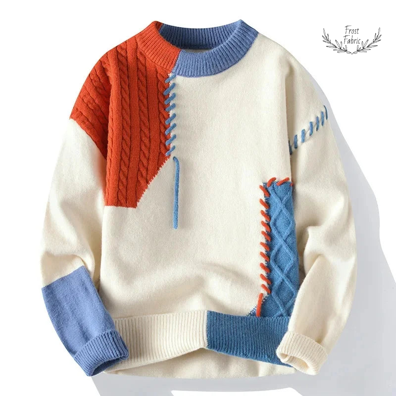Men's Cozy Knit Crew Neck Sweater: Stylish Casual Winter Pullover