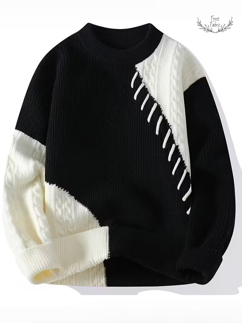 Frost & Fabric Men's Elegant Knit Pullover Sweater 鈥 Warm, Soft, Modern Winter Style