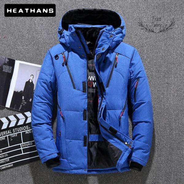 Men's Heavy-Duty Waterproof Thermal Puffer Jacket with Insulated Hood