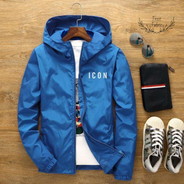 Men's ICON Lightweight Hooded Windbreaker Jacket - Water-Resistant Casual Zip-Up