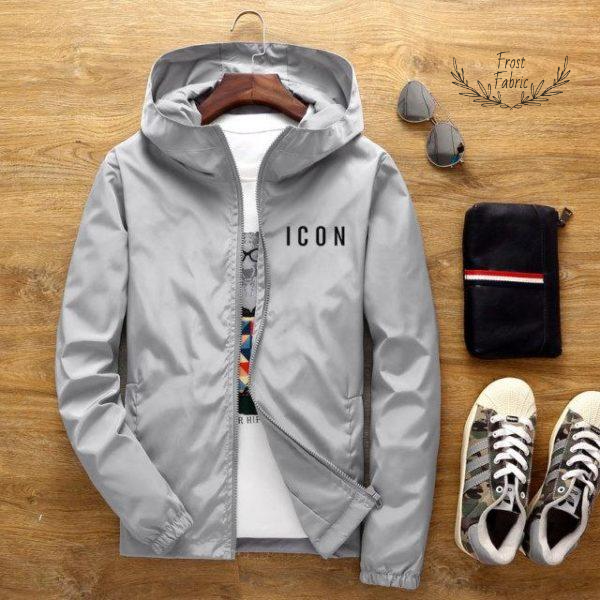 Men's ICON Lightweight Hooded Windbreaker Jacket - Water-Resistant Casual Zip-Up