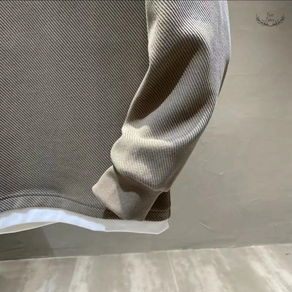 Men's Korean Fashion Fake Two-Piece Pullover Hoodie - Loose Fit Plus Size