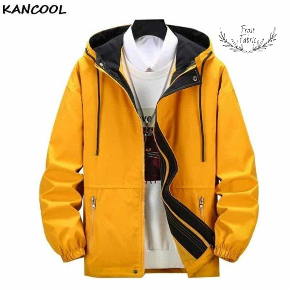 Men's Lightweight Color-Block Hooded Windbreaker Jacket for Casual Wear