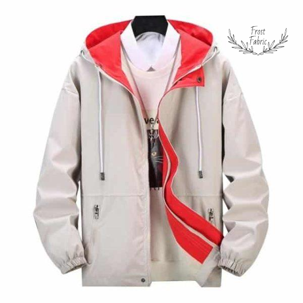 Men's Lightweight Color-Block Hooded Windbreaker Jacket for Casual Wear